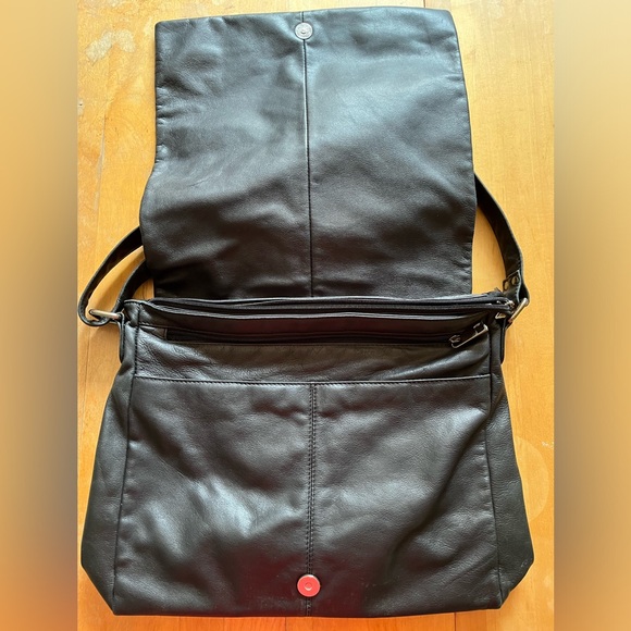 Black leather computer bag - Picture 3 of 7